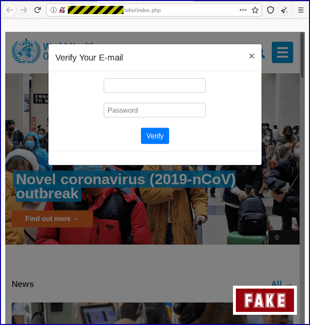 coronavirus phishing email
